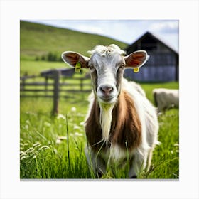 Grass Ecology Pasture Cattle Farmer Tour Tourism Country Rural Green Goat Farm Eco White (8) Canvas Print