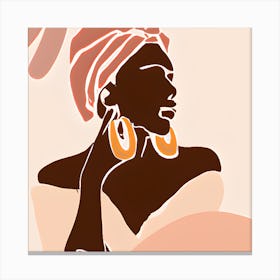 Illustration Of A Woman Wearing Earrings Canvas Print