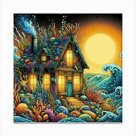 House On The Ocean Canvas Print