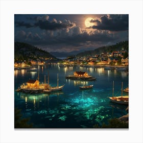 Night At The Seaside Canvas Print