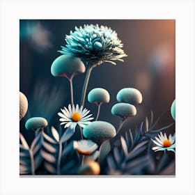 3d Illustration Of Flowers Canvas Print