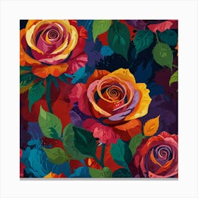 Colorful Roses 3 Canvas Print