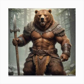 Natural Berserker Bear Canvas Print