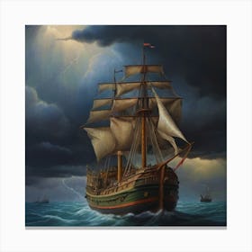 Ship In The Storm.16 Canvas Print