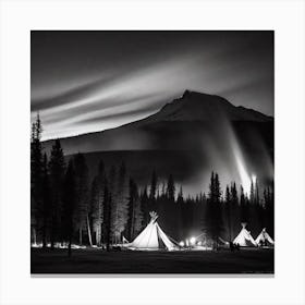 Teepee At Night Canvas Print