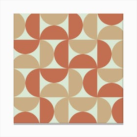 Mid Century Half Circles in Terracotta And Tan Canvas Print