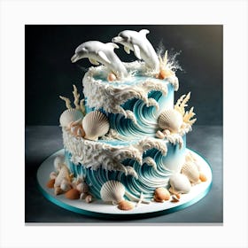 Dolphin Cake Canvas Print