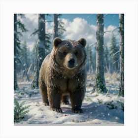 Bear In The Snow 1 Canvas Print