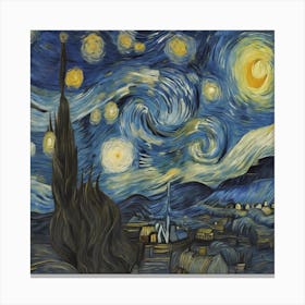 The Starry Night, Vincent Van Gogh 1 Canvas Print