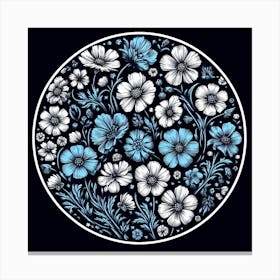 Blue And White Flowers 1 Canvas Print