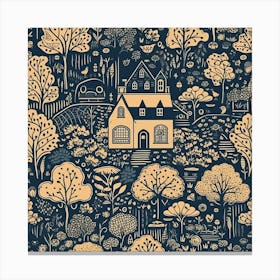 Forest Cottage Graphic Canvas Print