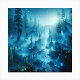 Forest At Night Canvas Print