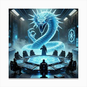 A Sci Fi Themed Scene Showcasing The Yin Ice Serpe Strategic Alliances Canvas Print