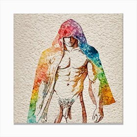 Rainbow Hooded gay Man Canvas Print