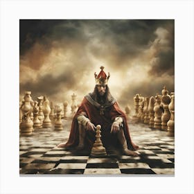 Monarch's Solitude: The Kingdom of Chess Canvas Print