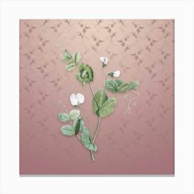 Vintage White Pea Flower Botanical on Dusty Pink Pattern n.2255 Canvas Print