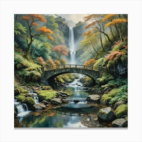 bridge over the falls Canvas Print