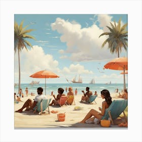 Day At The Beach 5 Canvas Print