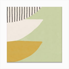 Modern Abstract Half Moons Square Canvas Print