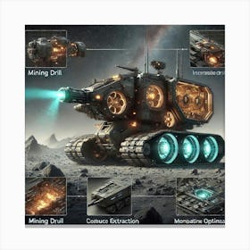 Asteroid Harvester Tank Modular Design Canvas Print