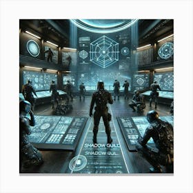 A Futuristic Sci Fi Scene Showcasing The Shadow Gu Canvas Print