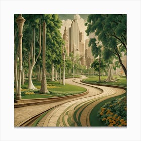 City In The Park Canvas Print