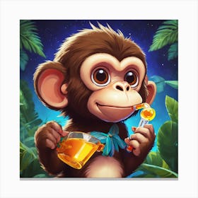 Monkey In The Jungle Canvas Print