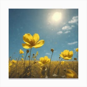 Field Of Yellow Flowers 37 Canvas Print