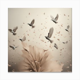 Birds Flying Over A Book art print 2 Canvas Print