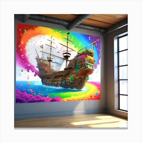 Pirate Ship Wall Mural 1 Canvas Print