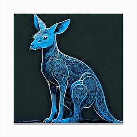 Line Art kangaroo Canvas Print