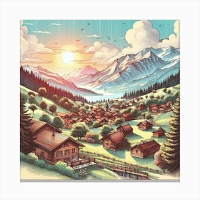 Swiss Village Canvas Print