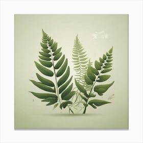 Leafs of Fern, Vector art 1 Canvas Print