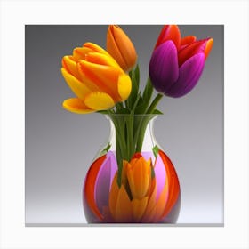 Tulips In A Vase3 Canvas Print