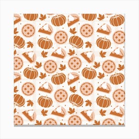 Pumpkins And Leaves Canvas Print