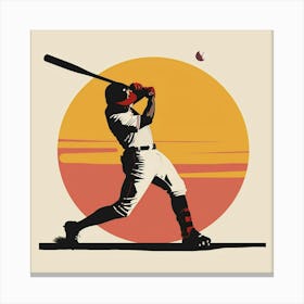 Baseball Player Swinging Canvas Print