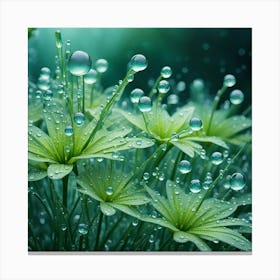 Flowers With Water Droplets Canvas Print