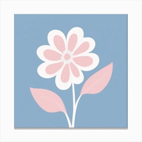 A White And Pink Flower In Minimalist Style Square Composition 622 Canvas Print