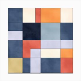 Squares Dance Symphony: Mid Century Geometric Canvas Print