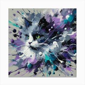 Cat Splatter Canvas Print