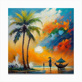 Sunset On The Beach 6 Canvas Print