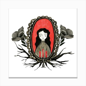 Victorian gothic girl illustration Canvas Print