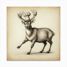 Chef Deer 28 Canvas Print