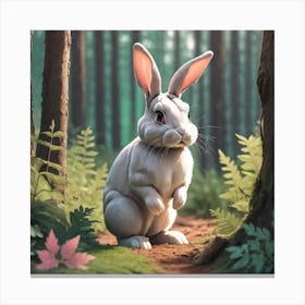 Rabbit In The Woods 7 Canvas Print