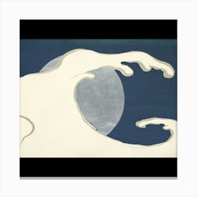 Moon And Waves Canvas Print