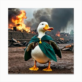 Duck In A Cloak Canvas Print