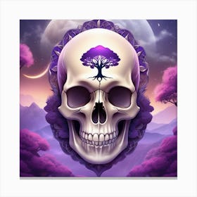Skull With Tree Of Life Canvas Print
