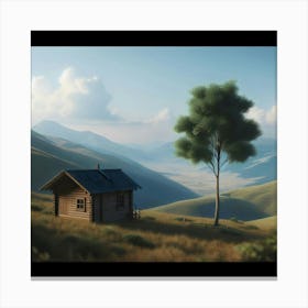 Cabin In The Mountains Canvas Print