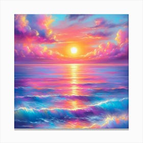 Sunset Over The Ocean Canvas Print