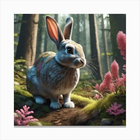 Rabbit In The Forest 109 Canvas Print